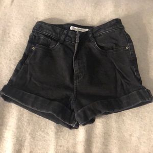 Grey High Waist Zara Denim Shorts